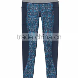Custom Wide Waist Yoga Pants Tights With Leg Pockets Woman Leggings thumbnail-2