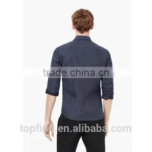 Spots Print Classic Collar White Button Slim Fit Fashionable Casual Men's Shirt for 2016 thumbnail-3