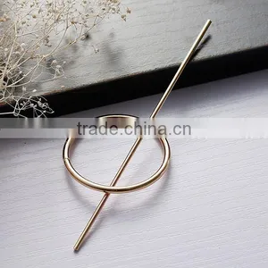 Girls Gold Plated Iron Based Alloy Wedding Hairpins Circle Ring thumbnail-2
