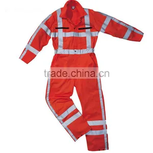 European Standard Reflective Flame Retardant Anti-static Siamese Clothing Overalls Fire Suit thumbnail-1