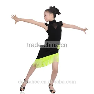 2016 New Child Kid Samba Tango Elegant Dance Dress Girls High Neck Performance Latin Dance Skirt Suit thumbnail-2