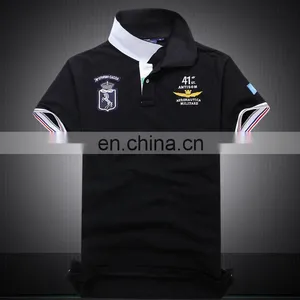 2016 Apparel Sale Quality Custom Design Wholesale Short Sleeve Applique Embroidery Jacquard Rib Polo Shirt thumbnail-3