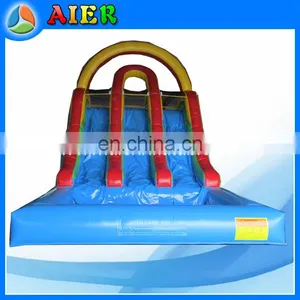 Hot Sale Factory Price Baby Toys Blue and Red Inflatable Slide / Amusement Park Water Slide for Sale thumbnail-1