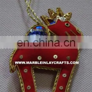 Camel Shape Zari Embroidery Christmas Tree Decoration Hanging thumbnail-1