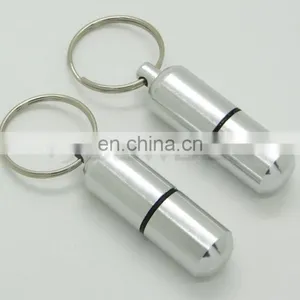 Waterproof Aluminum Medicine Pill Container Box Bottle Case Key Chain Holder thumbnail-3