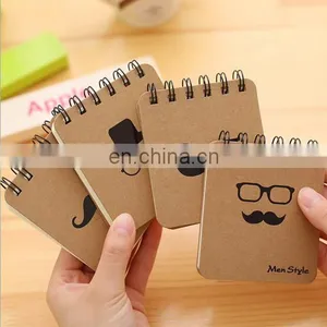 Hard Craft Paper Cover Spiral Note Books Moustach/caps/Glass /pipe Men's Style Mini Notebooks thumbnail-1
