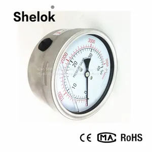 Stainless Steel Kpa MmH2O Dual Scale Micro Vacuum Capsule Pressure Gauge thumbnail-1