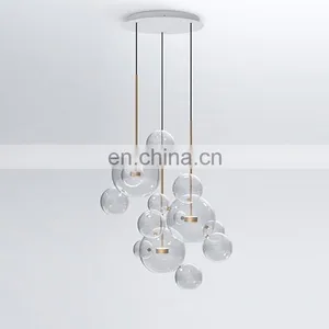 Modern Cear Bubbles Decorative Glass LED Hanging Pendant Light Chandelier thumbnail-7