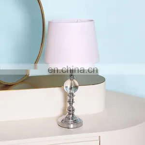 European Modern Design Indoor Decorative Silver Metal Desk Lamp for Bedroom thumbnail-1