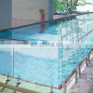 Frameless Glass Balustrades Spigots Stainless Steel Swimming Outdoor Glass Fence thumbnail-6