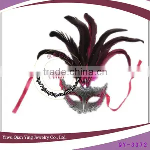 Venetian Masquerade Carnival Mask With Feather thumbnail-1