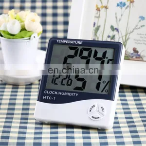 HTC-1 Digital LCD Electronic Thermometer Humidity Meter Hygrometer Weather Station Indoor With Alarm Clock thumbnail-3