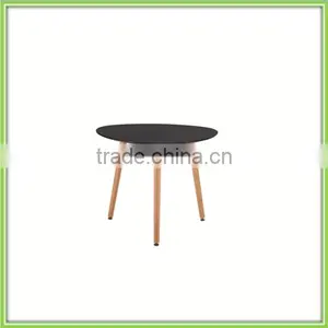 Solid Wood Legs And Blue Round Coffee Table Wood thumbnail-3