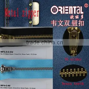 3.5# Close-end YG Slider Metal Zipper thumbnail-1