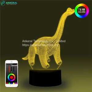 Factory Best Sellers Dinosaur 3D Night Light APP Control for Boys thumbnail-1