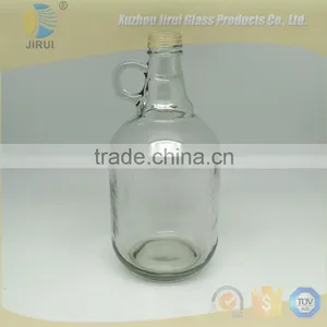 2.5l Clear Glass Wine Bottle With Screw Cap With Handle thumbnail-3