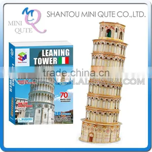 Mini Qute Leaning Tower of Pisa Building Block 3d Paper Architectural Scale Models Cardboard Puzzle Educational Toy NO.B568-5 thumbnail-1