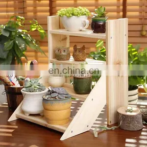 Modern Multi-Layer Stair Step Stand Flower Display Rack Wood Flower Pot Plant Shelves thumbnail-3