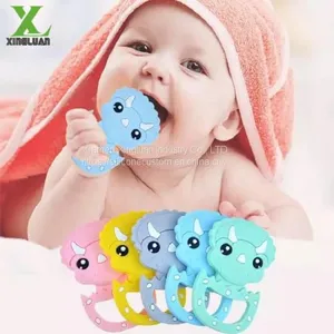 Cartoon Triceratops Children's Chew Toys Safe Food Grade Silicone Baby Molars thumbnail-1
