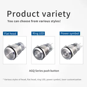 Ip67 Dot Led Red Green Blue Plastic Cover 220v 1no1nc 16mm Push Button Switch Momentary thumbnail-2