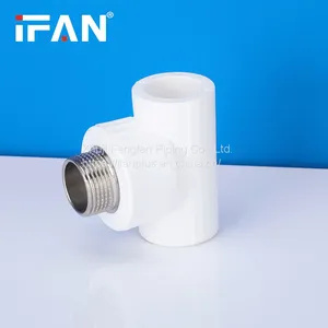 IFAN Polypropylene Material White High Pressure PN25 Brass Male Thread PPR Tee thumbnail-1