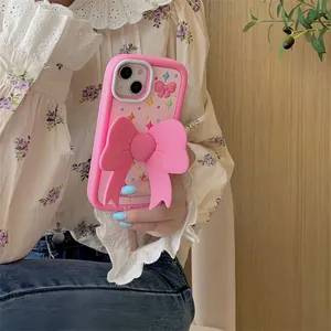 Cartoon Style Butterfly Knot For Phone Mobile Cover Cases in Soft Girly Mobile Case Covers With Holder 11 12 Pro 14 15 Pro Max thumbnail-3