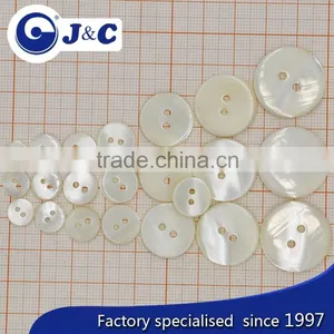 Flat 2 Holes White Color Trocas Shell Button thumbnail-1