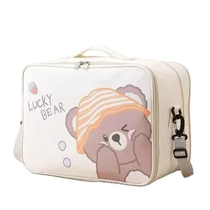 Wholesale Girls Cute Large-capacity Lightweight Travel Bag Student Travel Duffel Bag Oxford Cloth Wear-resistant Waterproof Storage Bag Shoulder Bag thumbnail-5