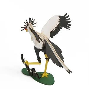 Funny Handmade Bird Secretary Bird Paper Craft Model Kit DIY Toys Puzzle Game for Stationery Toy Shop thumbnail-3
