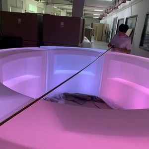 Modern Design Luxury LED Outdoor Bar Counter Furniture Mobile Bar Stool and Chair Cocktail Table Hookah Set for Events thumbnail-5