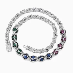 Shining Star Jewelry New Design Fashion Colored Diamond Beads Infinity Necklace thumbnail-4