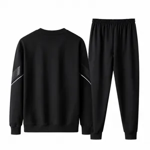 Men's 100% Polyester Crew Neck Long Sleeve Top & Jogger Pants Casual Two-piece Set thumbnail-2