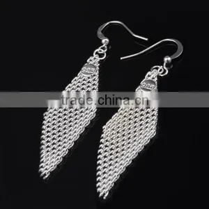Silver Plated Piercing Rhinestone Prismatic Earring With Hook thumbnail-5