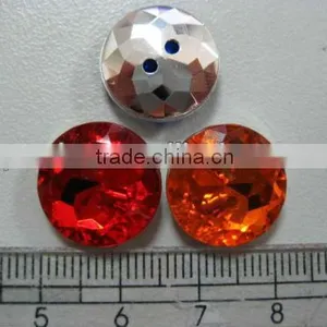 Buttons, Acrylic Stone Buttons Silver Plated Back 20pcs thumbnail-1