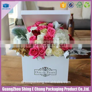 2016 High Quality Luxury White and Black Rigid Paper Rose Hat Box/flower Box thumbnail-2