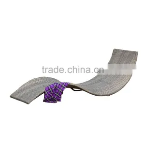 S Type Outdoor Leisure Waterproof Rattan Chairs Curved Baroque French Chaise Lounge thumbnail-4