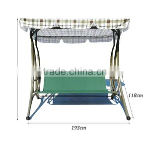 Hot Sale Country Style Fresh Plaid Stripes Outdoor Patio Swing Chair Garden Iron Swing thumbnail-5