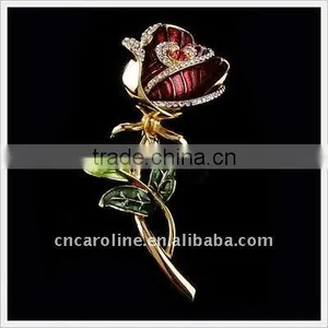 2012 New Design Vintage Crystal Flowery Brooch Pins thumbnail-1