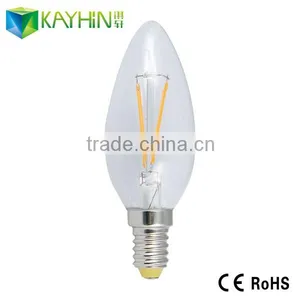 2W Dimmable Warm White LED Filament Candle Lamp thumbnail-2