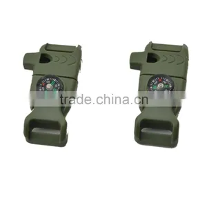 2016 New Product Survival Emergence Flintstone Whistle Buckle With Compass for DIY Paracord Bracelet Quality Choice thumbnail-2