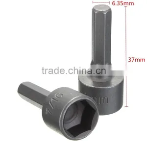 14pcs/set Power Nut Driver Drill Bit SAE Metric Socket Bits Wrench Screw 1/4 Inch Hex Shank Quick-Change Screwdrivers Nutdriver thumbnail-2