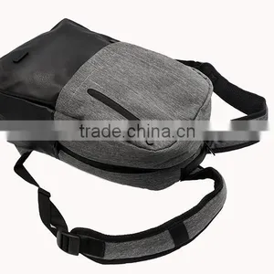 High Quality Custom Design Fabric and PU Leather Office Backpack Bag thumbnail-4