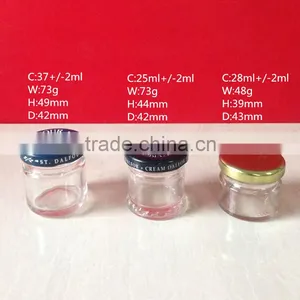 1oz 20ml 25ml 30ml 35ml 40ml Mini Jam Honey Glass Jar With Metal Cap thumbnail-3