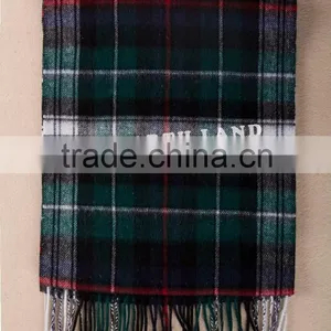 Wool Cashmere Scottish Tartan Scarf thumbnail-3