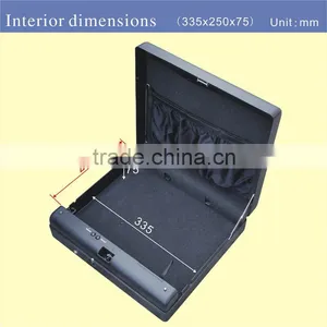 Wholesale- MS550 Micro Vault Biometric Fingerprint Car Gun Pistol Mini A4 Document File Storage Steel Safe Box / Gun Vault thumbnail-5