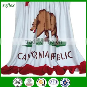 Wholesale Cotton White Brown Bear California Republic State Flag Beach Towel thumbnail-1