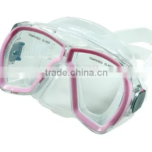 Frameless Diving Mask Snorkel With Ce Certificates One Piece Glass Lens thumbnail-5