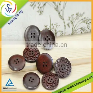 Custom Laser Engraved Wooden Buttons Wholesale Wooden Buttons Wooden Buttons Bulk thumbnail-1