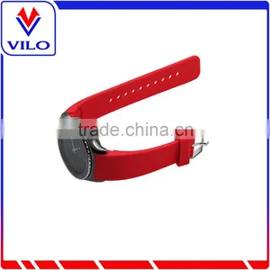 Red Smart Watch Bracelet Silicon Watch Band /Leather Strap Wristband For SAMSUNG GEAR S R750 thumbnail-4
