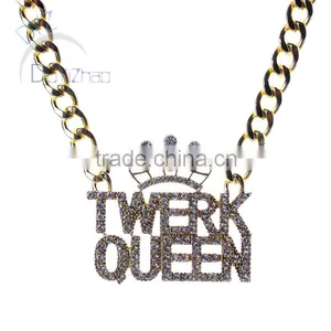 Wholesale Gold Chain Necklace Twerk Queen Design thumbnail-1